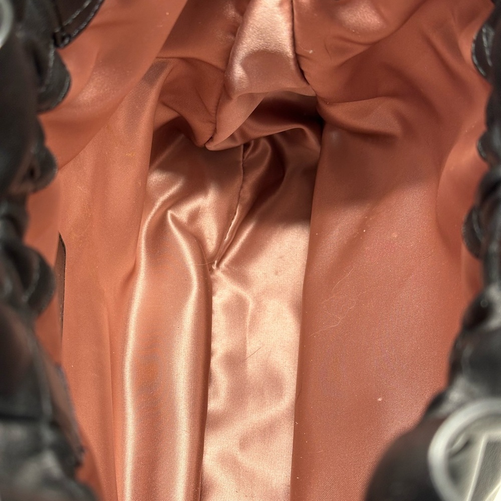 Loeffler Randall Joana Black Ruffled Leather Frame Shoulder Handle Bag - Picture 8 of 9